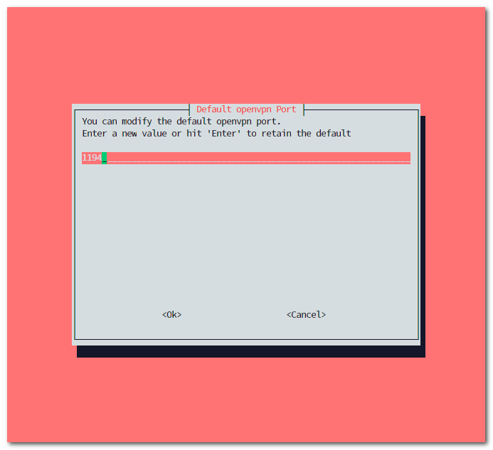 PiVPN installer OpenVPN port selection