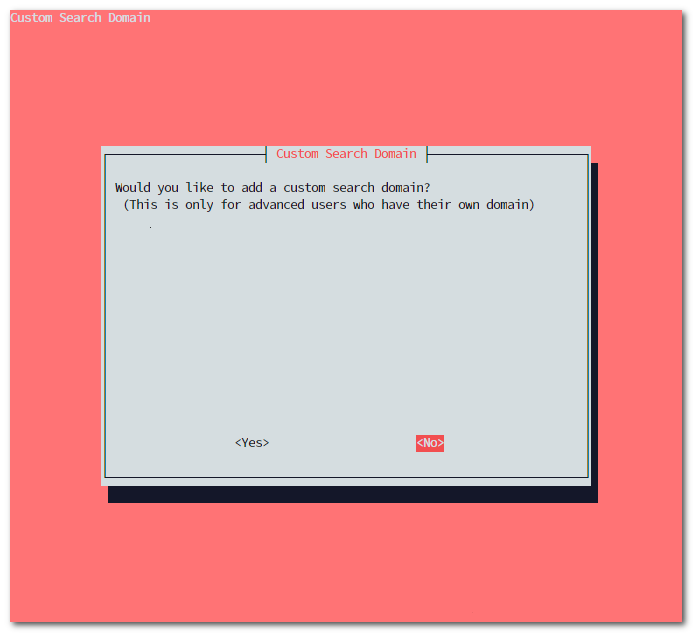 PiVPN installer search domain prompt