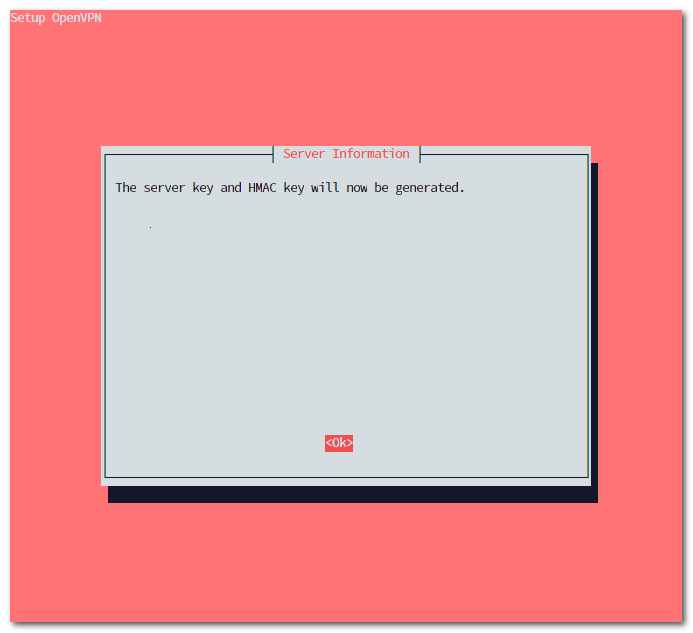 PiVPN installer generating server and HMAC keys
