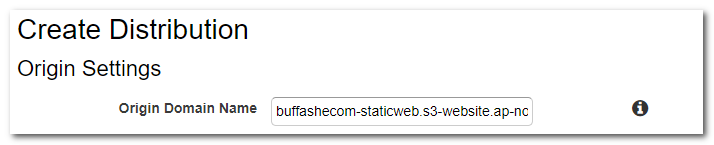 Amazon CloudFront origin settings with S3 website endpoint